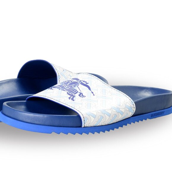 Burberry Men's "MF Melroy EKD Capsule" Leather Log Flip Flops Shoes US 8 IT 41 - Picture 1 of 9